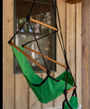 Hanging Sky-Chair in Forest Green, Navy, Orange, Black